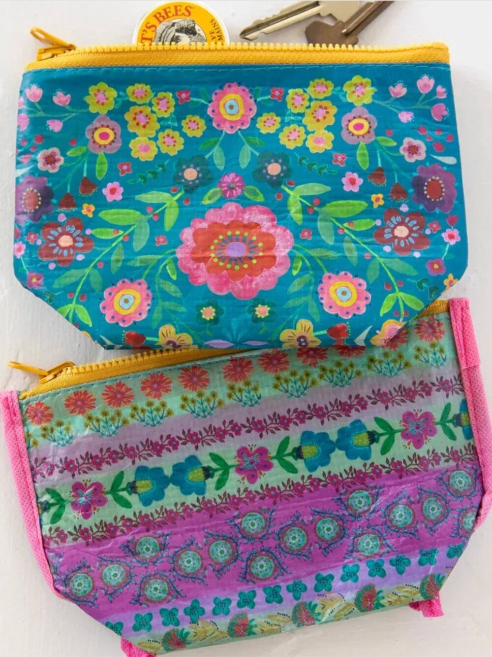 NWT Natural Life Small Recycled Reversible Zipper Pouch